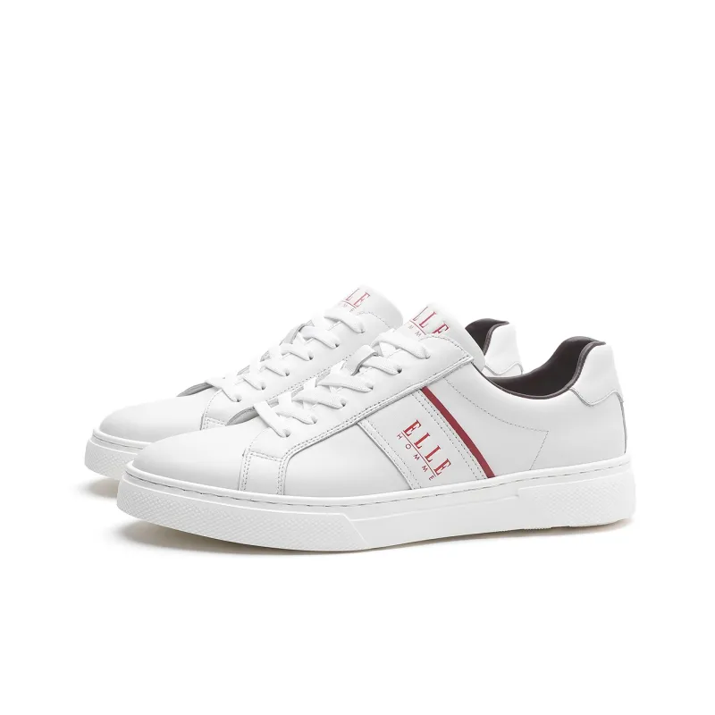 ELLE HOMME Low Top Stylish Skateboarding Shoes Men's White-1