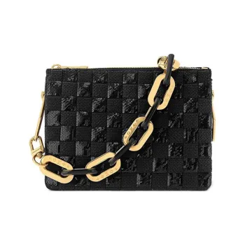 LOUIS VUITTON Coussin Leather Trim Handbag Shoulder Bag Crossbody Bag Small Size Women's Black