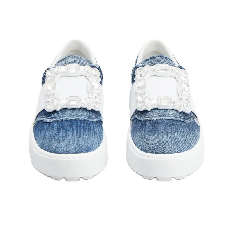 Roger Vivier Very Vivier Low Top Skateboard Shoes Women's Blue-1