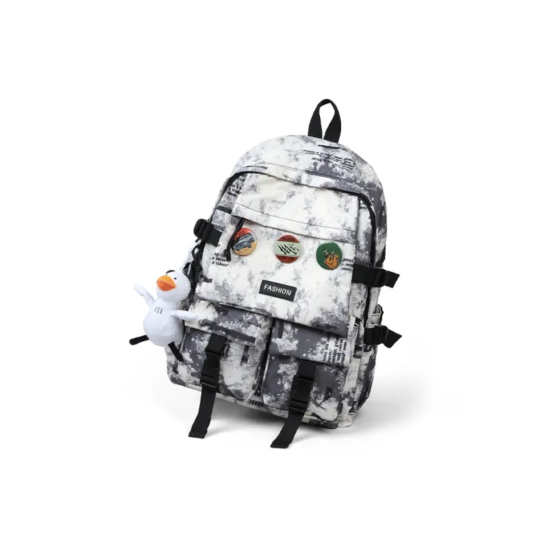 COMELY Fabric Backpack Medium Size Unisex Ecru-2
