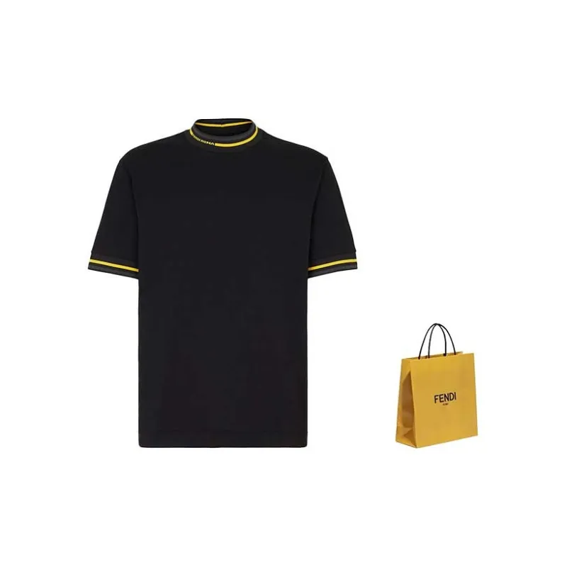 FENDI T Shirts Men Black-2