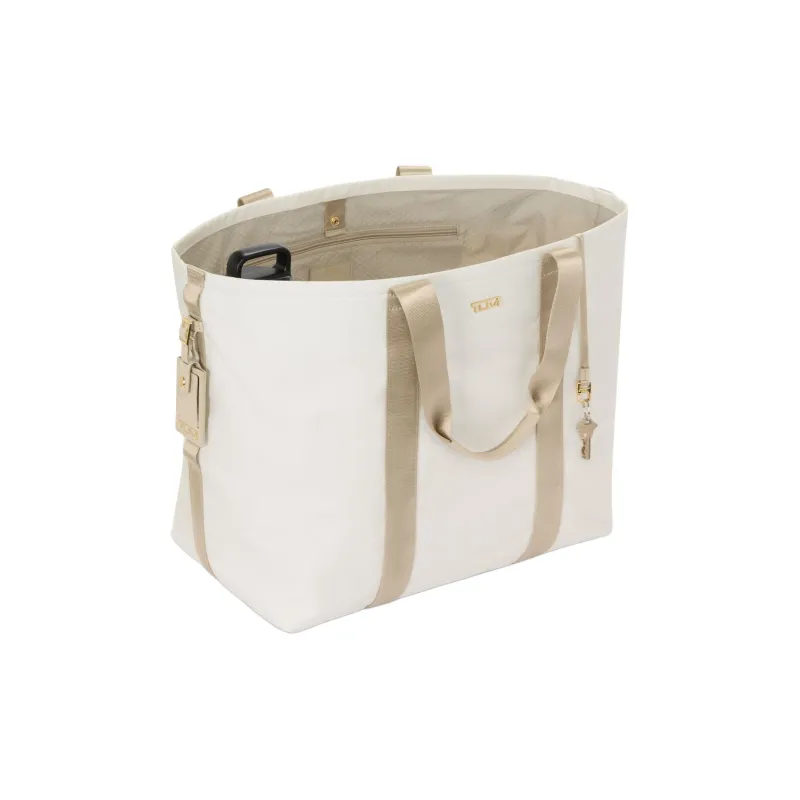 TUMI Elastic Nylon Tote Bag Shopping Bag Handbag Large Size Women's White-2