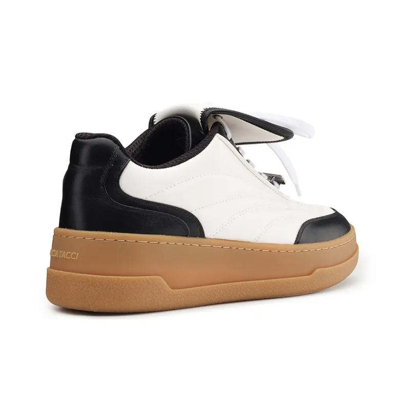 Lucia Tacci Original Designer Cow Leather Color Block Platform Height Increasing Casual German Army Trainers-2