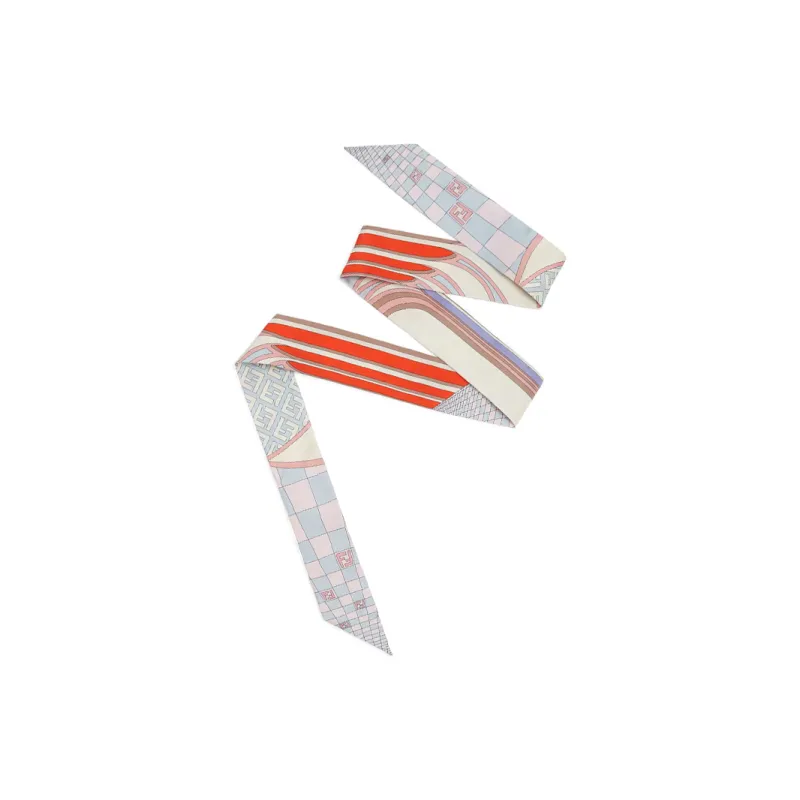 FENDI Silk Scarves Unisex Orange-2