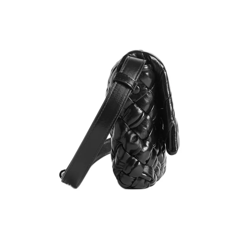 Bottega Veneta Cow Leather Messenger Bag Shoulder Bag Crossbody Bag Small Size Men's Black-1