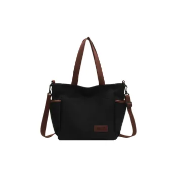 Travel Canvas Crossbody Bag Shoulder Bag Regular Women's Black/Ecru/Khaki