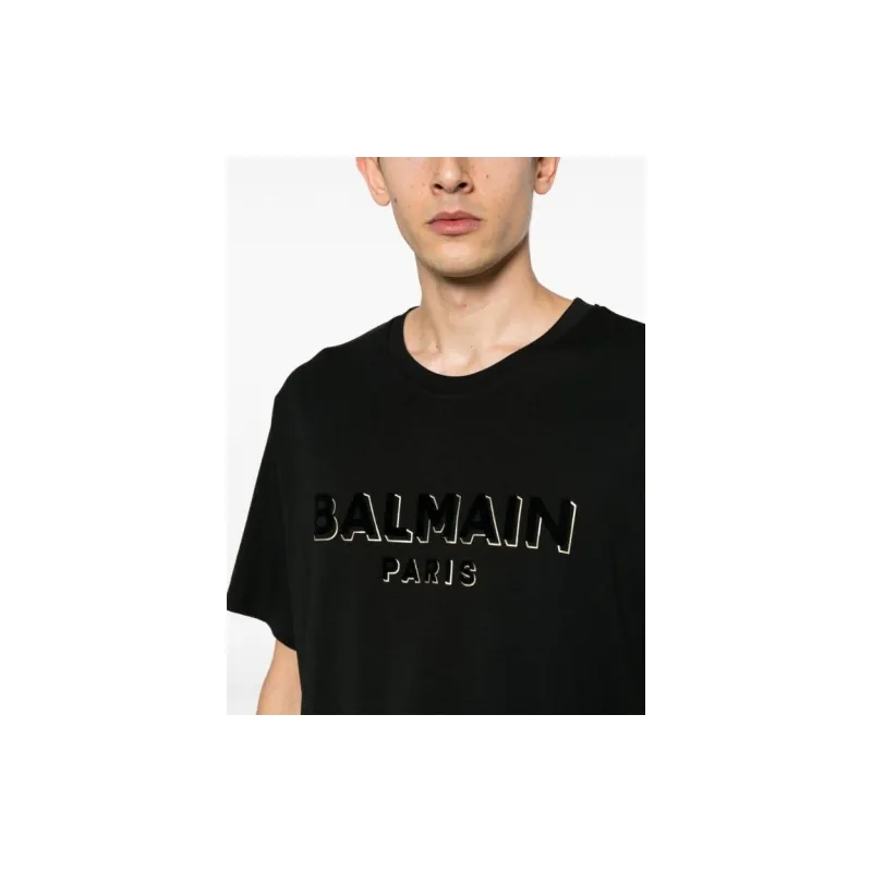 BALMAIN Logo Printed Crewneck T Shirt-2