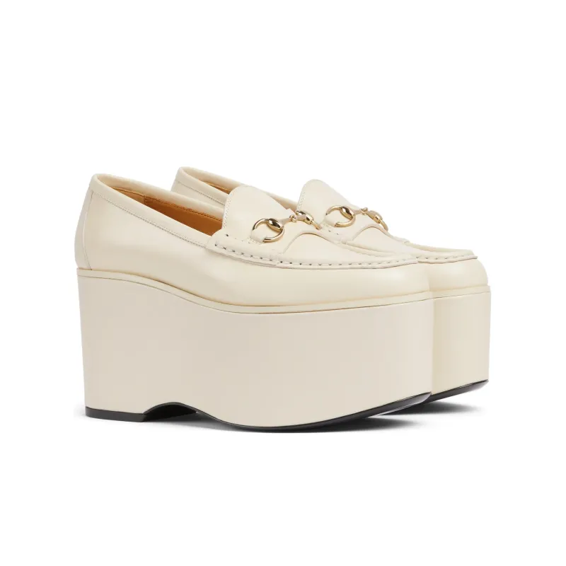 GUCCI Horsebit 24 Spring And Summer Collection Loafers 9cm Women's White-2