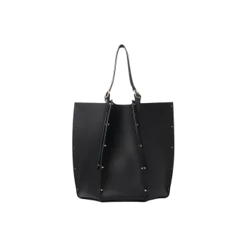 Chloe Grained Cow Leather Tote Bag Shopping Bag Shoulder Bag Handbag Large Size Women's Black