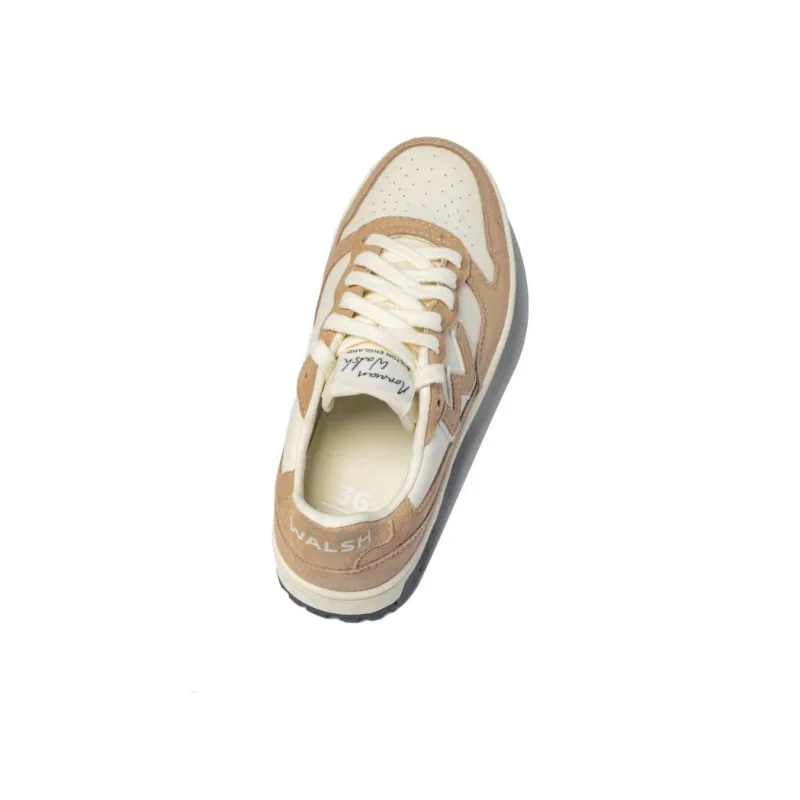 Norman Walsh CML Collection Slip-Resistant Cushioning Wear-Resistant Low-Top Skateboard Shoes Unisex Ecru Light Brown-3