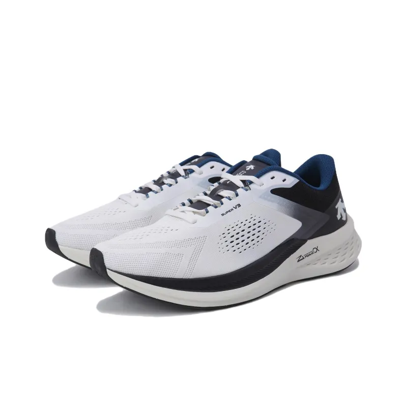 DESCENTE ENERZITE SUPER V3 Abrasion Resistant Breathable Low Top Running Shoes Unisex White Black-1