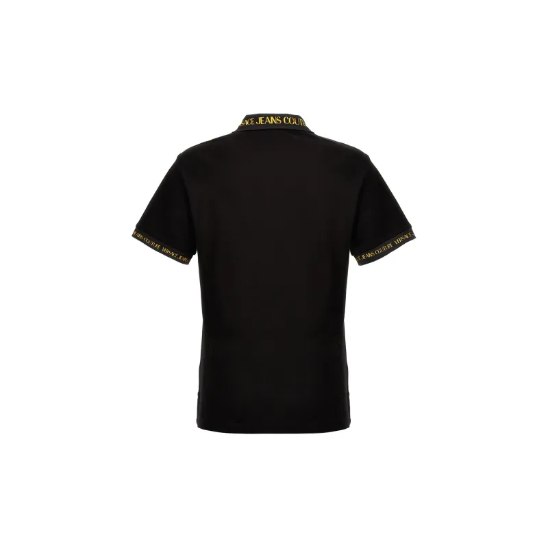 VERSACE JEANS COUTURE Barocco Trim Short Sleeved Polo Shirt-1