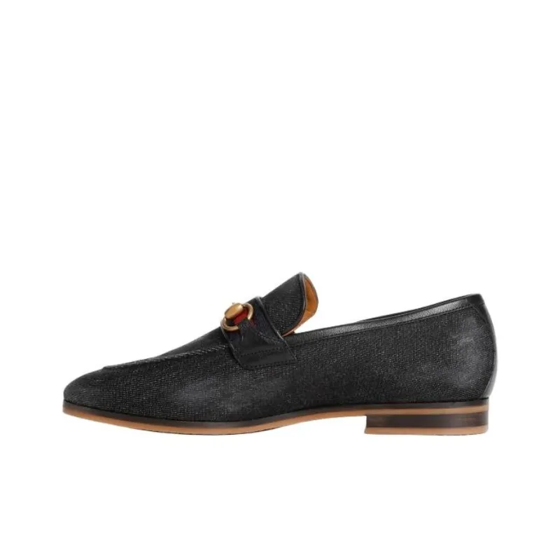 GUCCI Horsebit-detail Denim Loafers-0