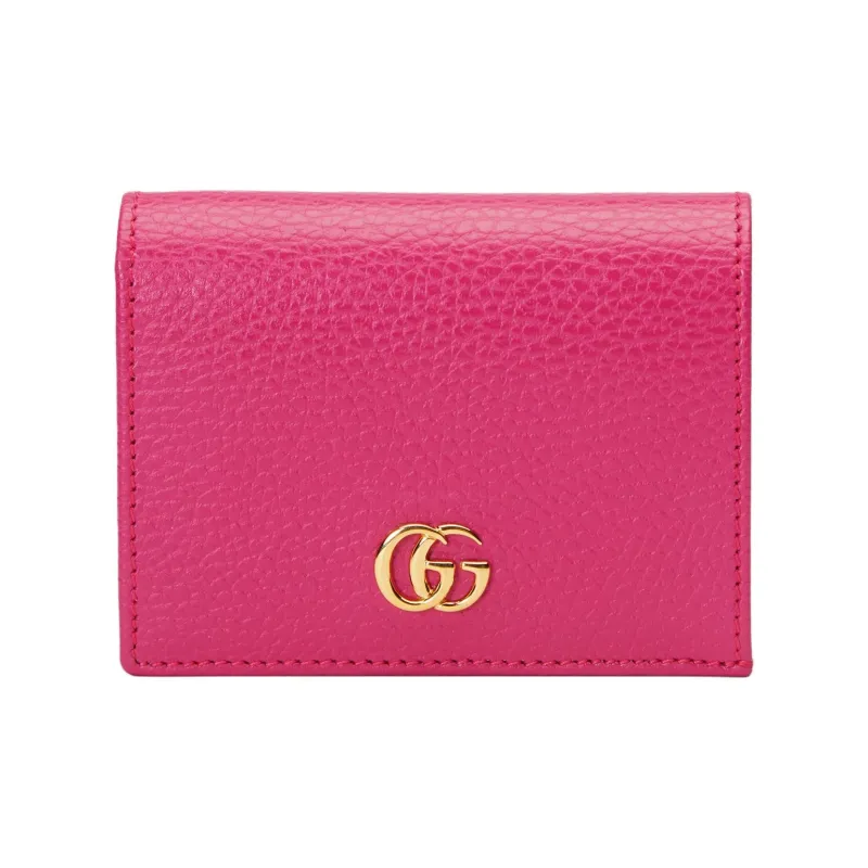 GUCCI GG Marmont Leather Card Holder Wallet Women's Fuchsia-0