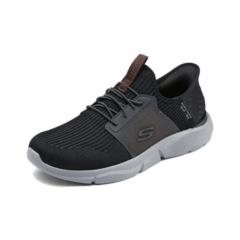 Skechers Wear Resistant Low Top Casual Shoes Men's Black Gray-2
