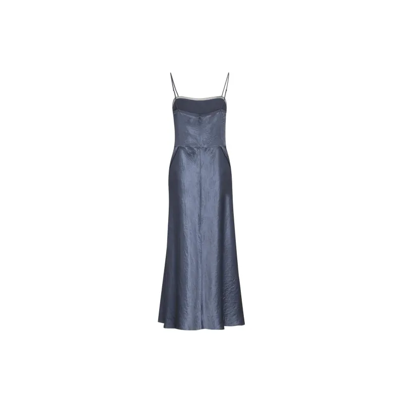 VINCE Sheer Panelled Sleeveless Slip Dress-1