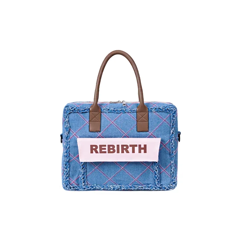 REBIRTH Denim Handbag Unisex Vitality Blue/Graphite Black-0