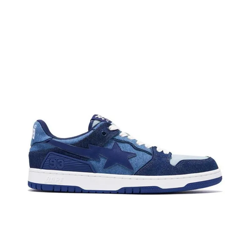 A BATHING APE SK8 STA Low Top Skateboard Shoes Women's Dark Blue-1