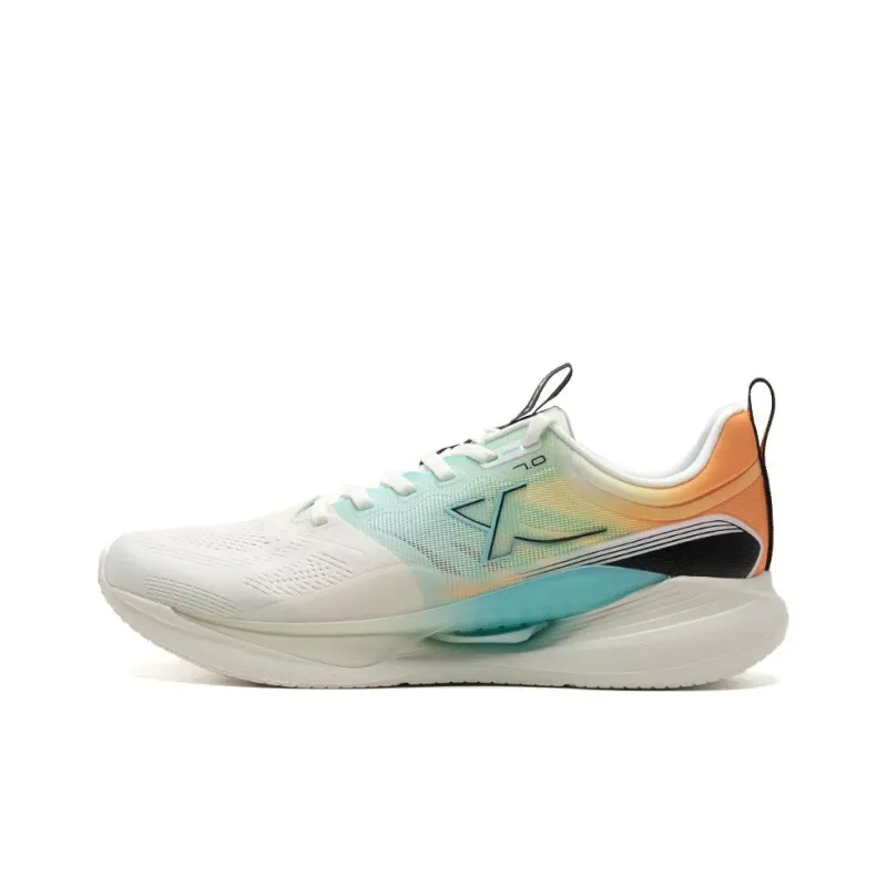 XTEP Anti Slip Wear Resistant Low Top Running Shoes Men's White Yellow Blue-0
