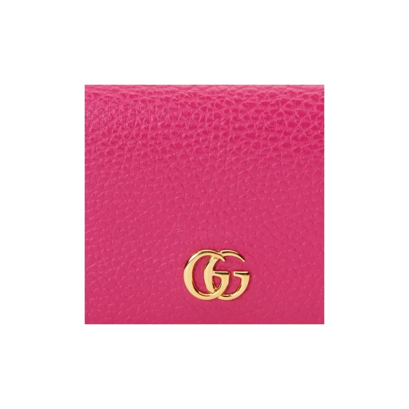 GUCCI GG Marmont Leather Card Holder Wallet Women's Fuchsia-6