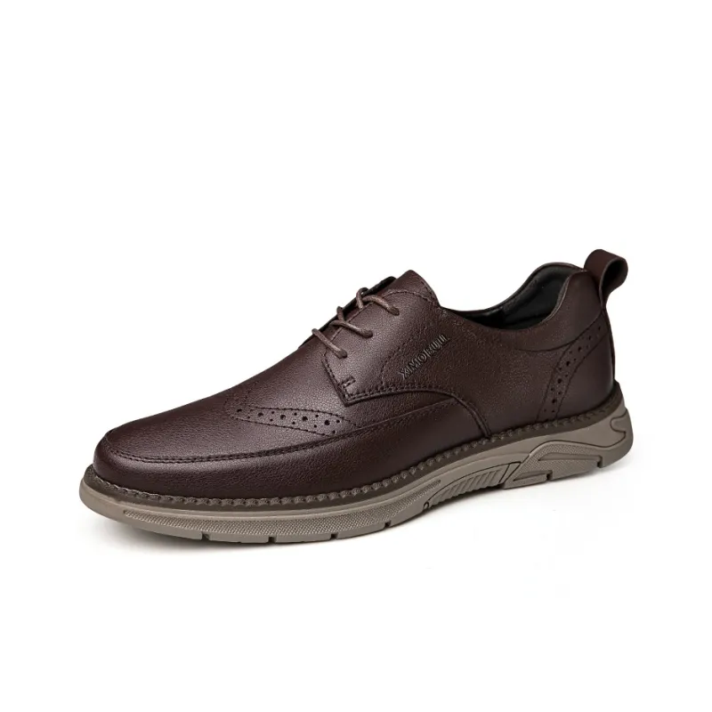 XIMO BULL Dress Shoes Men Low Top Black/Brown-6