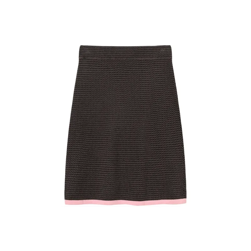 CHUU Casual Long Skirts Women's Black Gray-1