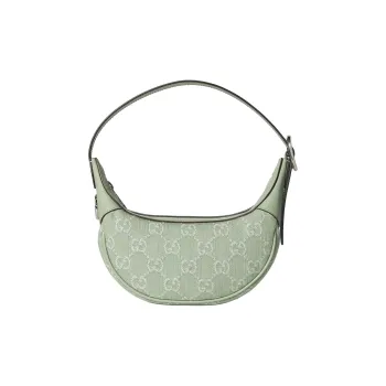 GUCCI Ophidia Denim With Leather Trim Handbag Mini Women's Light Green