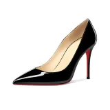 Patent Leather Black with Red Base (10cm)