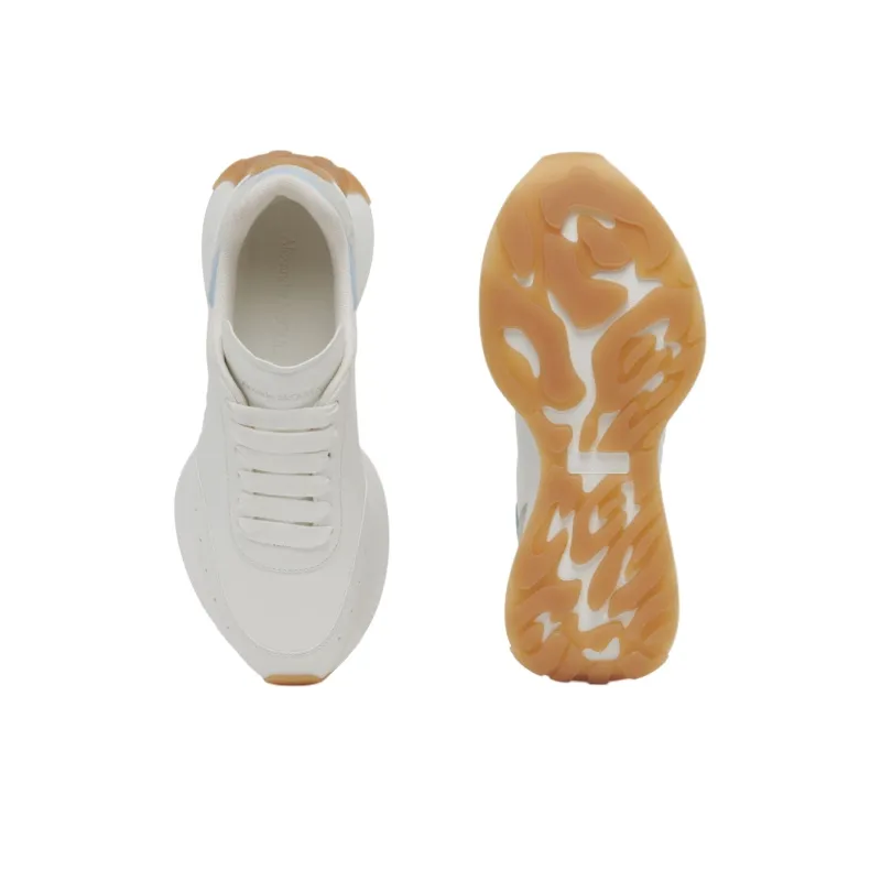 Alexander McQueen Sprint Runner Low Top Casual Shoes Women's White Blue-4