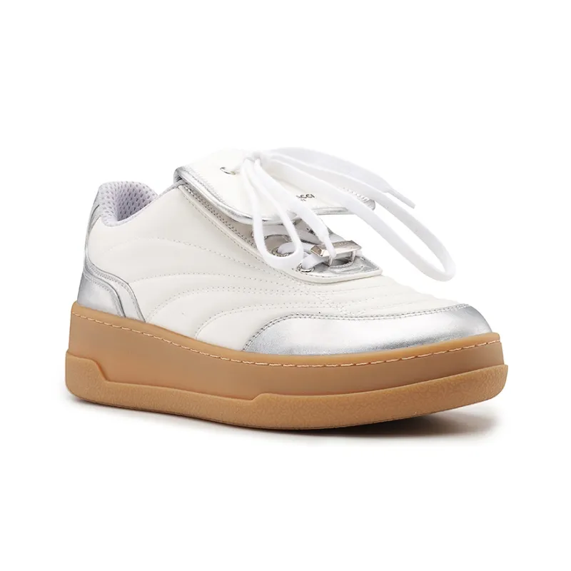 Lucia Tacci Original Designer Cow Leather Color Block Platform Height Increasing Casual German Army Trainers-9