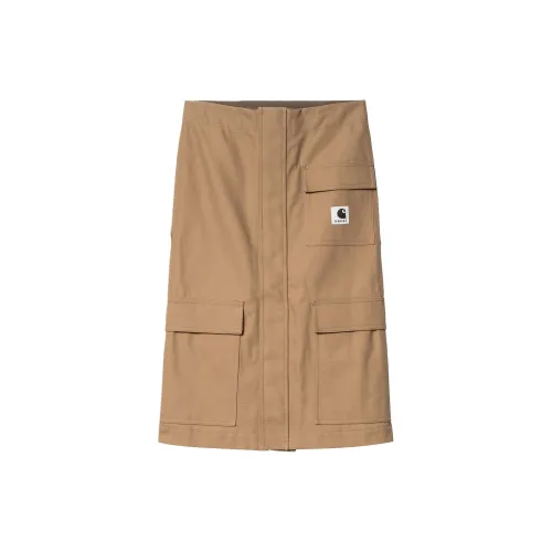 Sacai Carhartt WIP Co-branded SS24 Casual Long Skirts Women's Brown