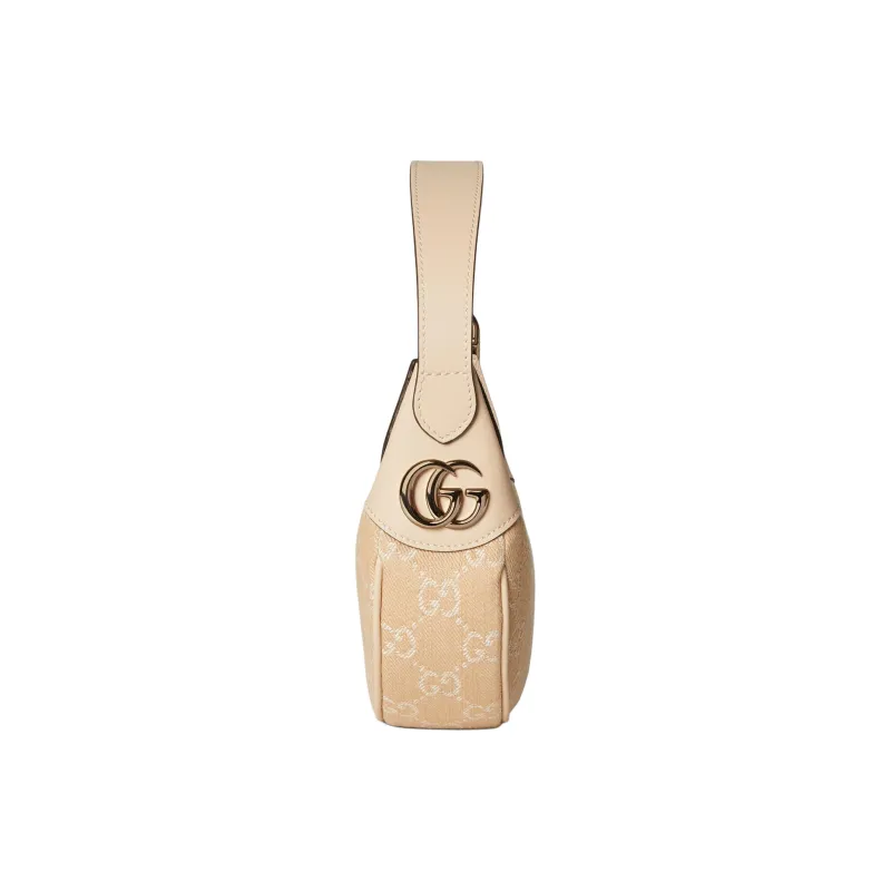 GUCCI Ophidia Denim With Leather Trim Handbag Mini Women's Light Beige-2