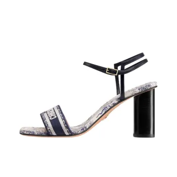 DIOR Dway One Strap Sandals 8cm Women's White Blue
