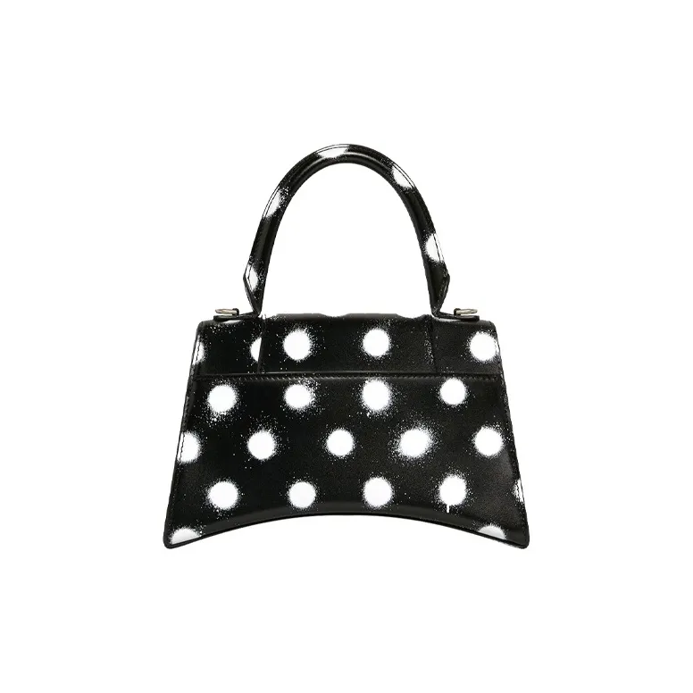 Balenciaga Hourglass Cow Leather Hourglass Bag Shoulder Bag Crossbody Bag Handbag Small Size Women's Black-2
