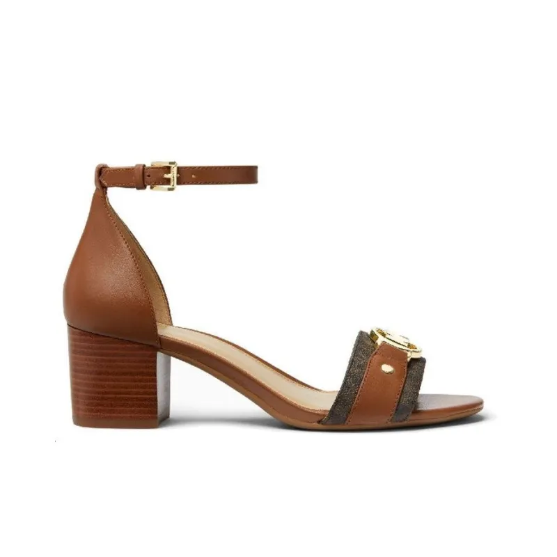 MICHAEL KORS Rory Strap Sandals Women's Dark Brown-1