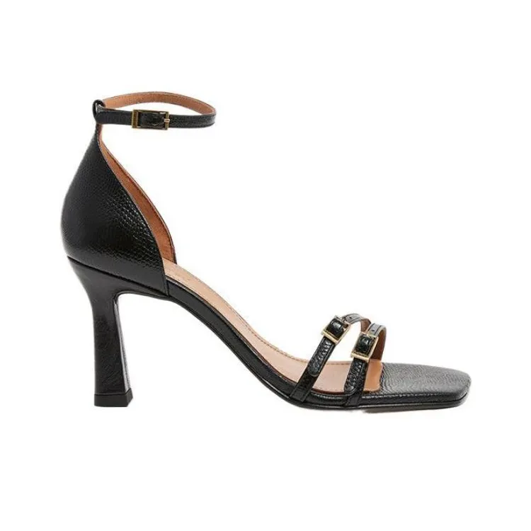 FLATTERED One Strap Sandals 8cm Women's Black-1
