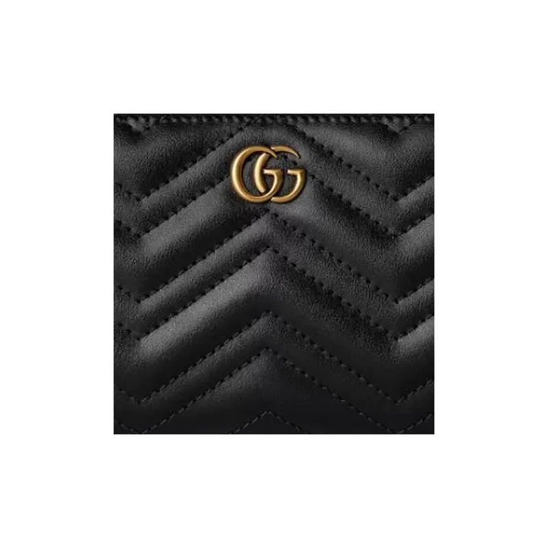 GUCCI GG Marmont Leather Wallet Women's Black-6