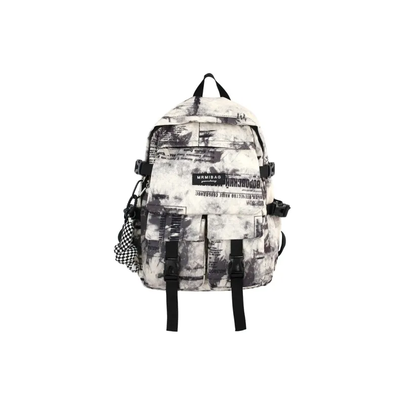 Travel Nylon Backpack Regular Black/White/Blue-6
