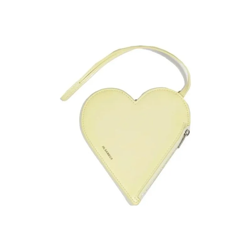 JIL SANDER Carmine Heart Shaped Zipped Pouch-0