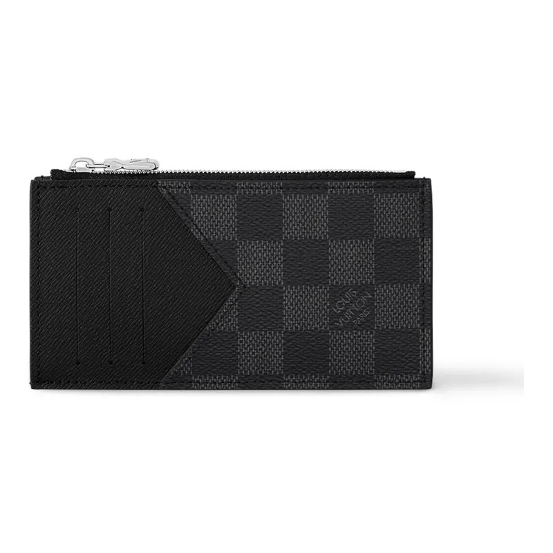 LOUIS VUITTON Coin Card Holder Damier Graphite Grey/Black-0