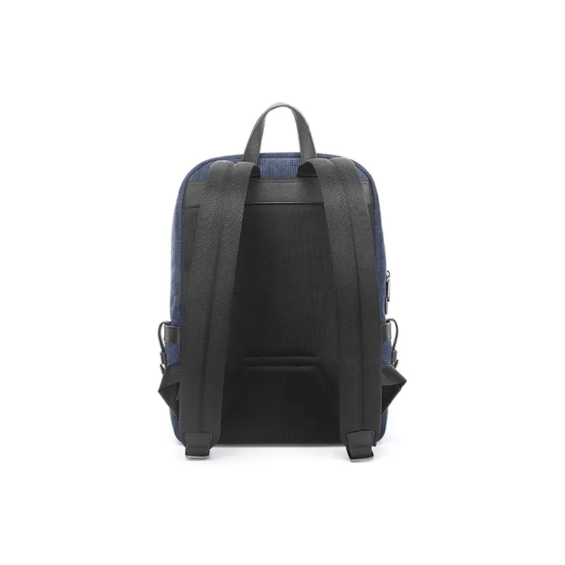 BVP Genuine Leather Backpack Regular Men's Black/Blue-10