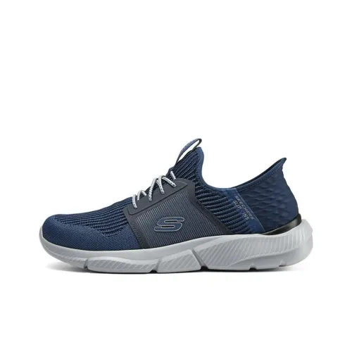 Skechers Durable Breathable Mid Top Casual Shoes Men's Marine Blue