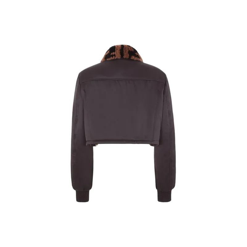 FENDI Ff Motif Cropped Bomber Jacket-1