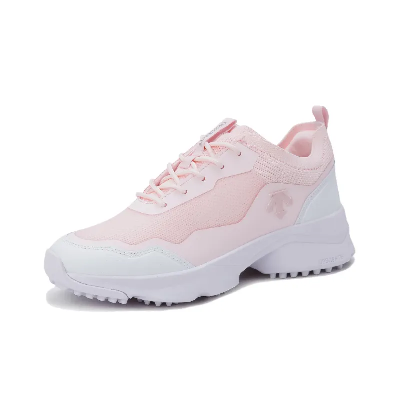 DESCENTE Lace Cushioning Anti Slip Wear Resistant Breathable Height Increasing Mid Top Golf Shoes Women's Pink-1