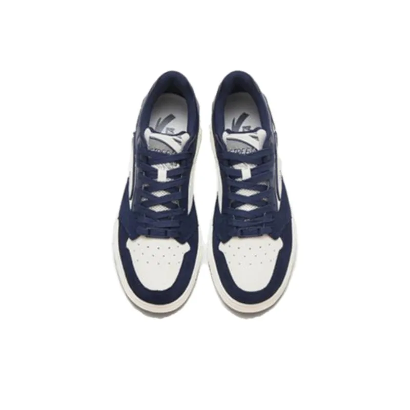 Anta Slip Resistant Cushioning Low Top Skateboard Shoes Men's White Blue-2