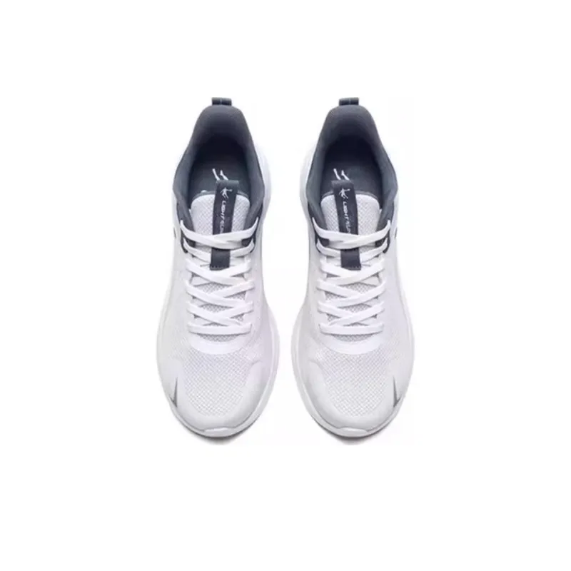 QIAODAN Wear resistant And Lightweight Low Top Running Shoes Men's White Blue-2