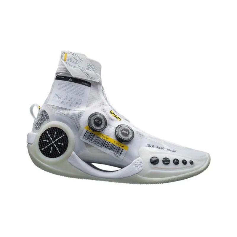 LiNing WOW 9 Infinity 'Test R1' Glow In The Dark High Top Basketball Shoes Men's White-4