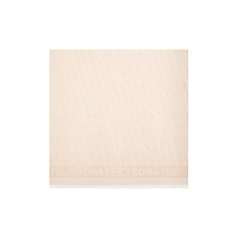 FENDI Ff Monogrammed Frayed-Edge Scarf-1