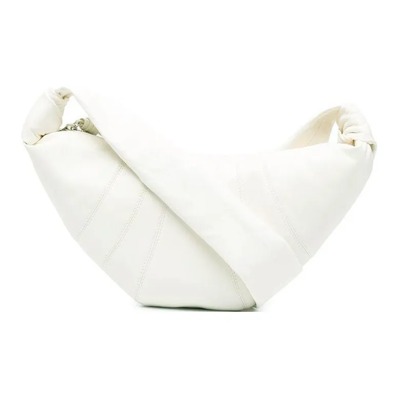 Lemaire Croissant Series Lambskin Croissant Bag, Shoulder Bag, Crossbody Bag Trumpets Unisex White-0