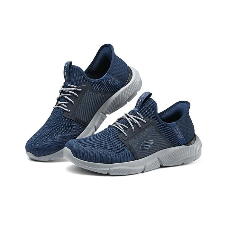 Skechers Durable Breathable Mid Top Casual Shoes Men's Marine Blue-3